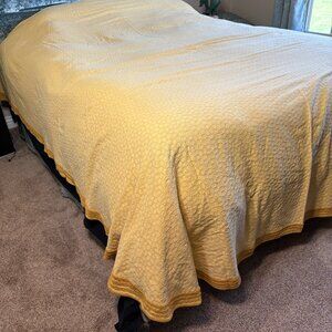 Vintage Morgan Jones Chenille Bedspread Mustard Yellow MCM